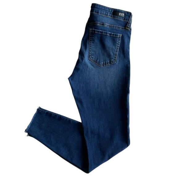 Kut From the Kloth Connie Ankle Skinny Jeans with Raw Hem Medium Wash, Size 8 - Picture 1 of 13